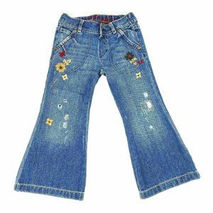 GAP Kids Blue Embroidered Flare Jeans